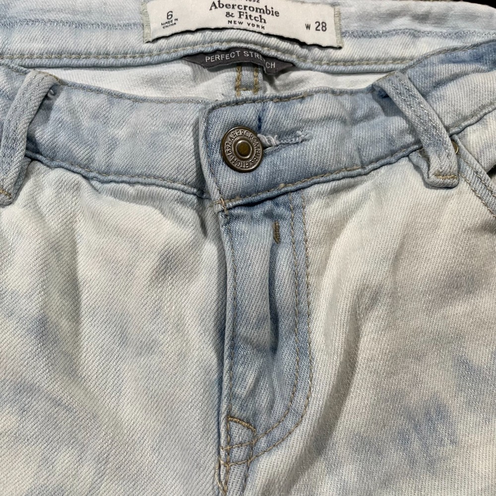 Abercrombie & Fitch Jeans Women's Size 28 Blue/White Tie Dye Perfect Stretch - Picture 7 of 16